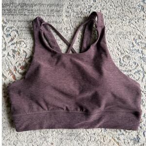 Vuori Elevation High Neck Sport Bra Smoked Plum Purple Small